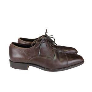 Coach Doyle Cap Toe Derby Shoes Square Toe Brown Leather Oxfords Men's‎ Size 7D